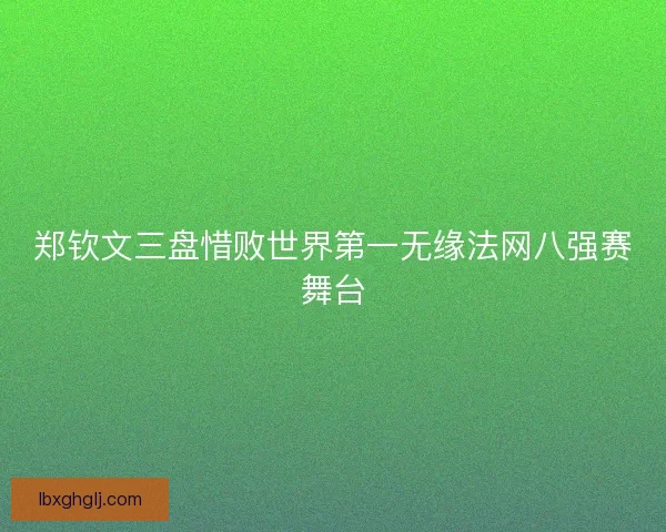 郑钦文三盘惜败世界第一无缘法网八强赛舞台