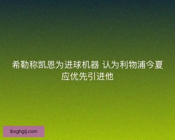 希勒称凯恩为进球机器 认为利物浦今夏应优先引进他